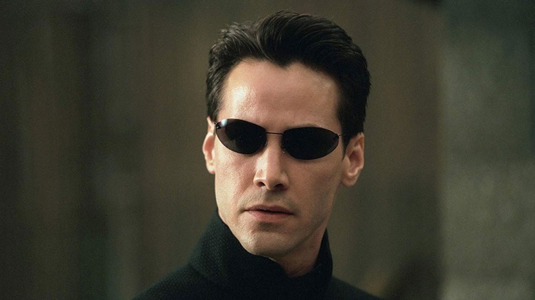 Neo in his Matrix garb