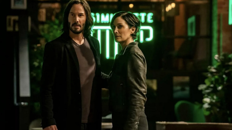 Keanu Reeves and Carrie-Anne Moss in "The Matrix Resurrections"