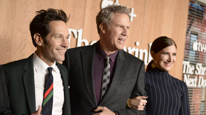 Paul Rudd, Will Ferrell, and Kathryn Hahn at the premiere of The Shrink Next Door