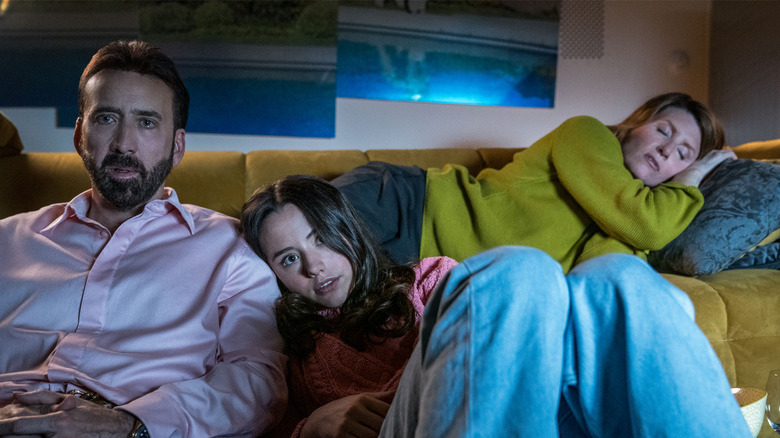 Sharon Horgan, Lilly Mo Sheen and Nicolas Cage in The Unbearable Weight of Massive Talent