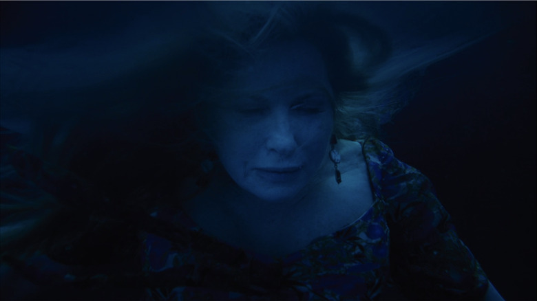 Tanya (Jennifer Coolidge) floats in water in "The White Lotus"