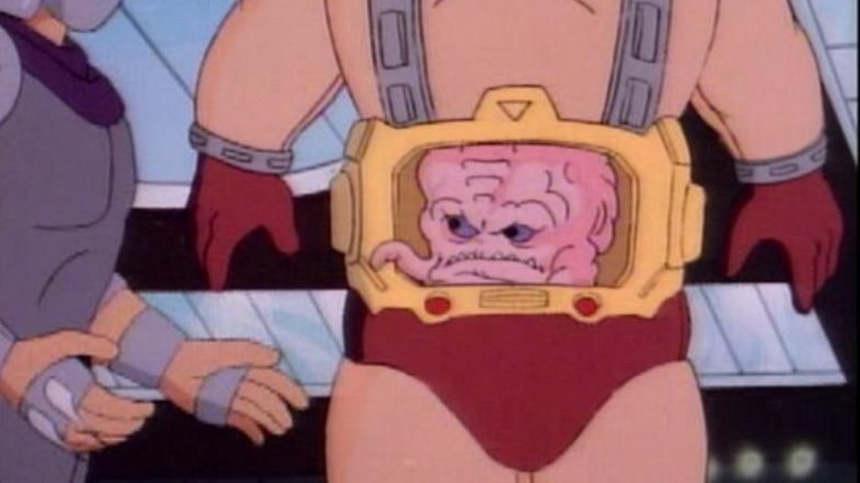 Krang talking to Shredder