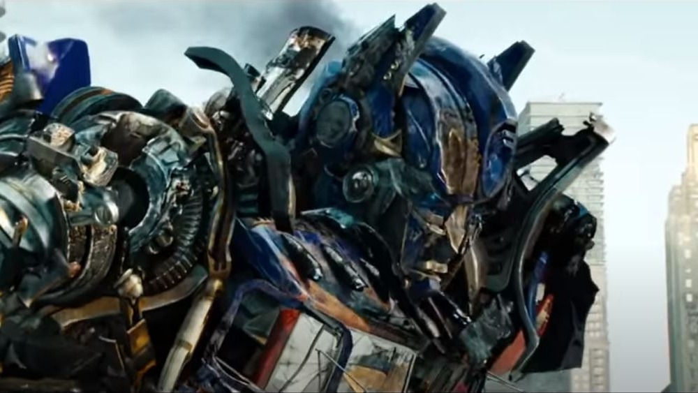 Optimus Prime about to kill Megatron