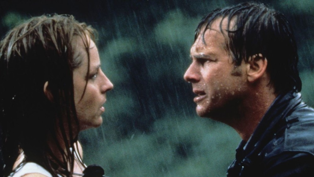 Jo and Bill Harding in the rain