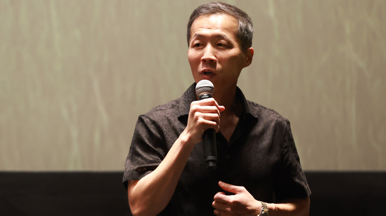 Lee Isaac Chung speaks in theater