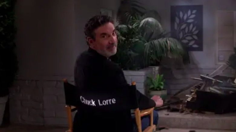 Chuck Lorre addressing audience from directorial chair