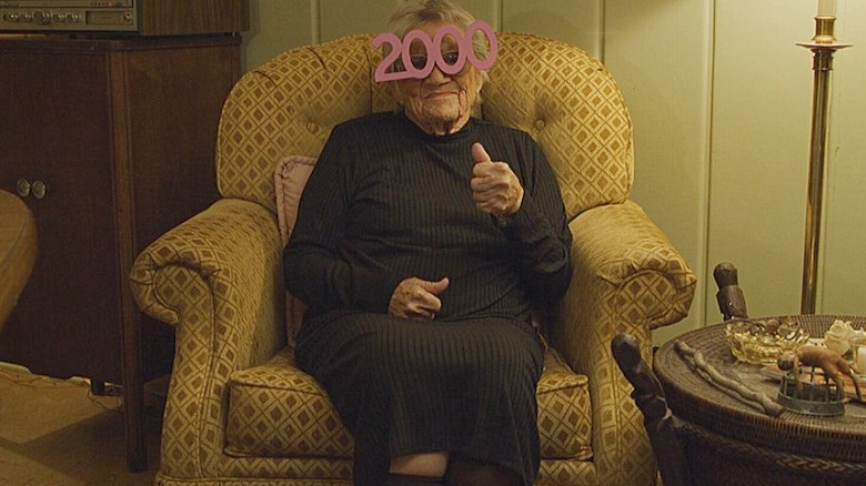 Grandma celebrating New Year