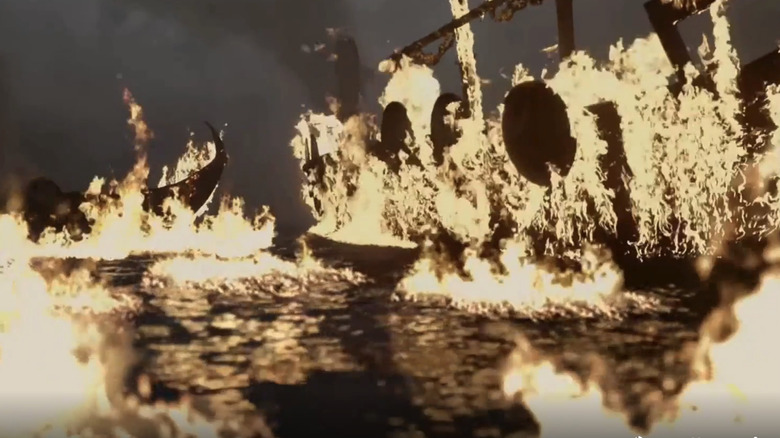 Olaf's fleet burning