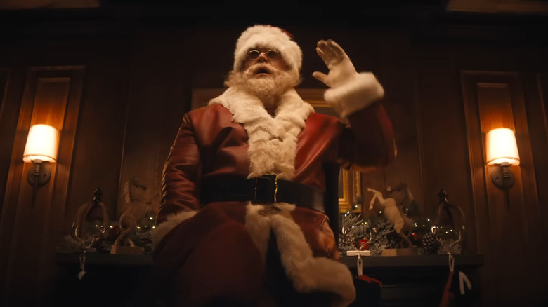 David Harbour as Santa looking scared