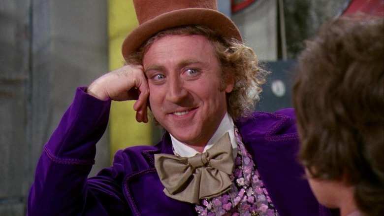 Willy Wonka smiling at someone