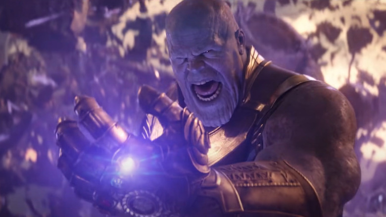 Thanos using Infinity Gauntlet