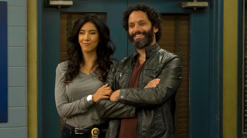 Jason Mantzoukas and Stephanie Alvizuri in Brooklyn Nine-Nine