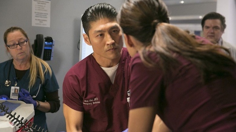 Choi works on a patient