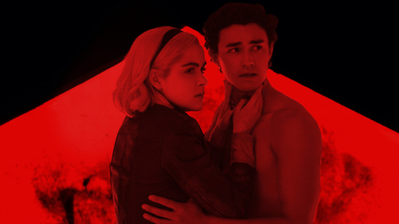 Sabrina and Nick embrace while he's trapped in Hell