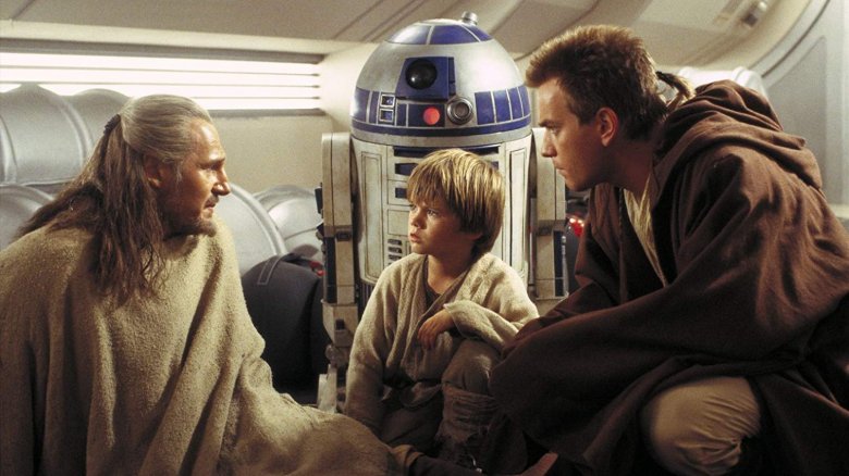 Liam Neeson, Jake Lloyd, and Ewan McGregor in Star Wars: Episode I - The Phantom Menace