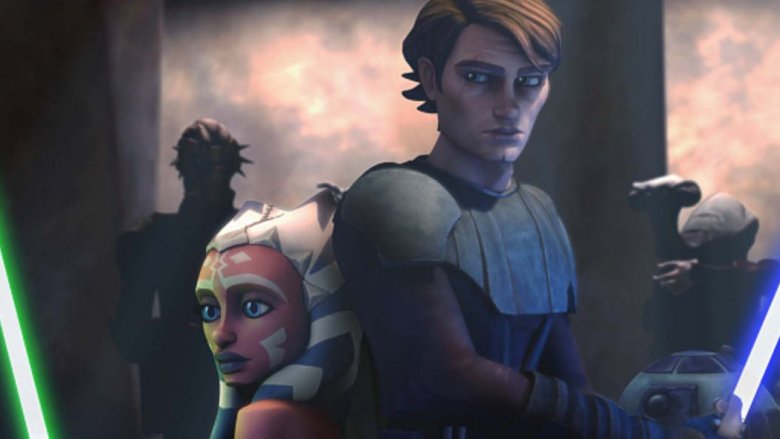 Ahsoka and Anakin in Star Wars: The Clone Wars