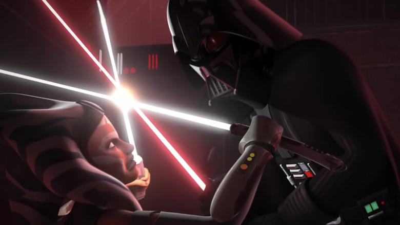 Darth Vader battles Ahsoka Tano