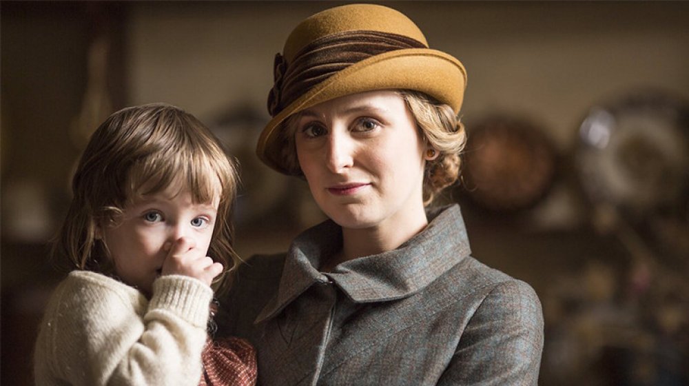 Laura Carmichael as Edith, with Marigold, in Downton Abbey