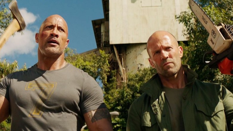 Hobbs and Shaw carry weapons