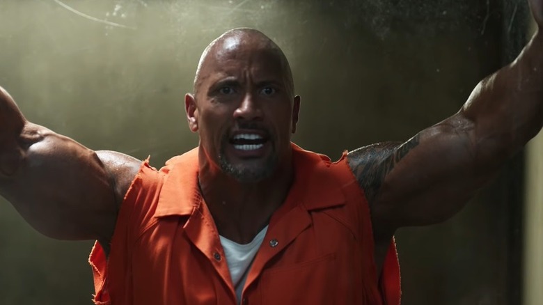 The Rock glares from prison