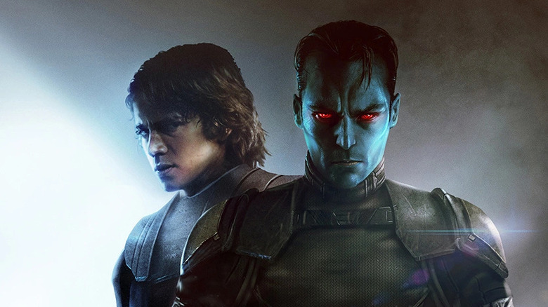 Anakin stands behind Thrawn