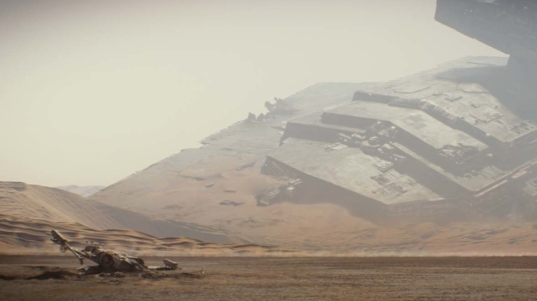 A Star Destroyer crashed on Jakku