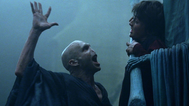 Voldemort about to touch Harry