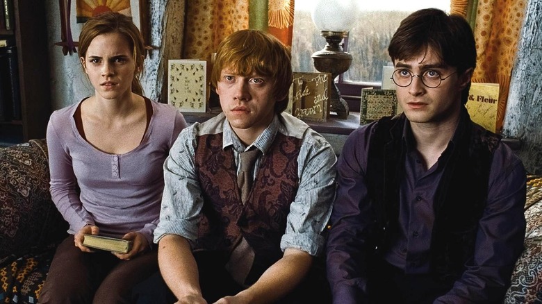 Harry, Ron, and Hermione learn about the Deathly Hallows