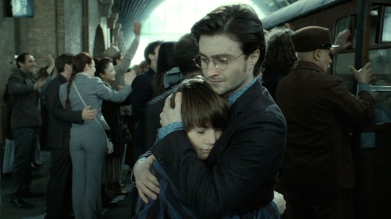 Harry hugs Albus