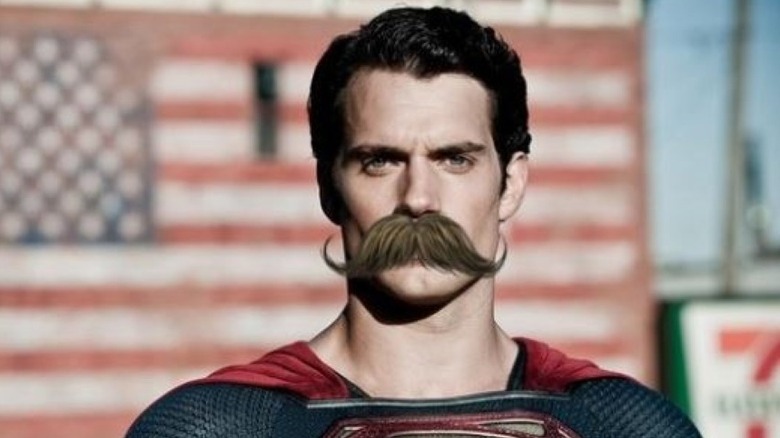 Superman with large mustache