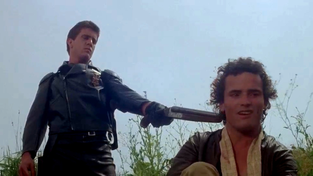 Mel Gibson and Tim Burns in a scene from Mad Max