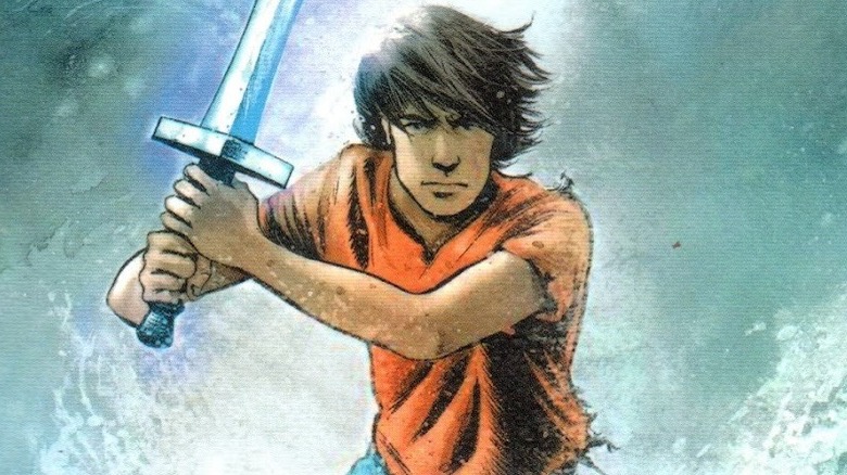 Percy Jackson wields sword