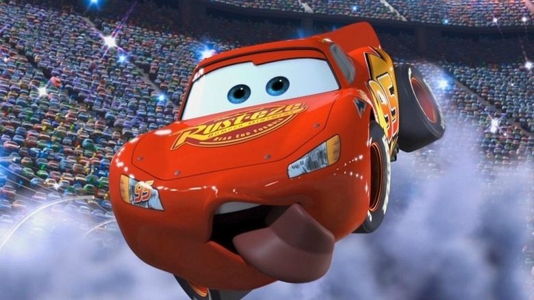 Lighting McQueen sticking his tongue out Cars