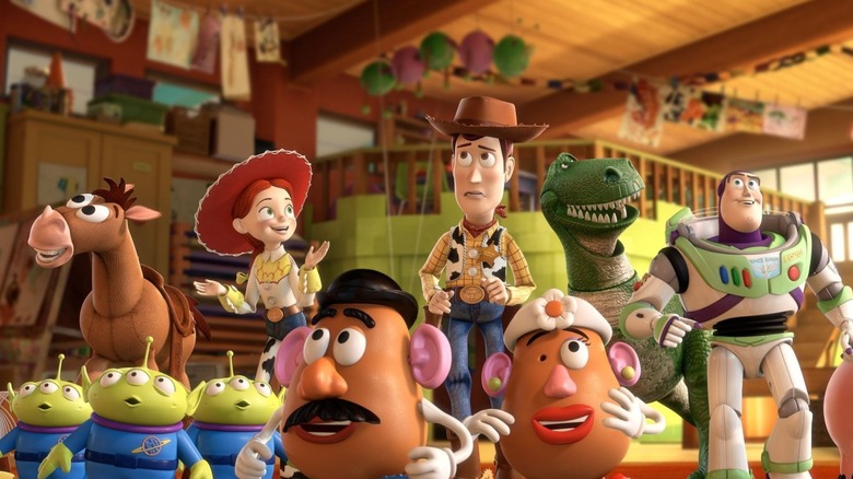 A big group of toys in Toy Story