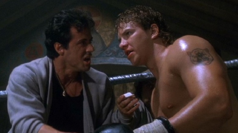 Sylvester Stallone and Tommy Morrison in Rocky V