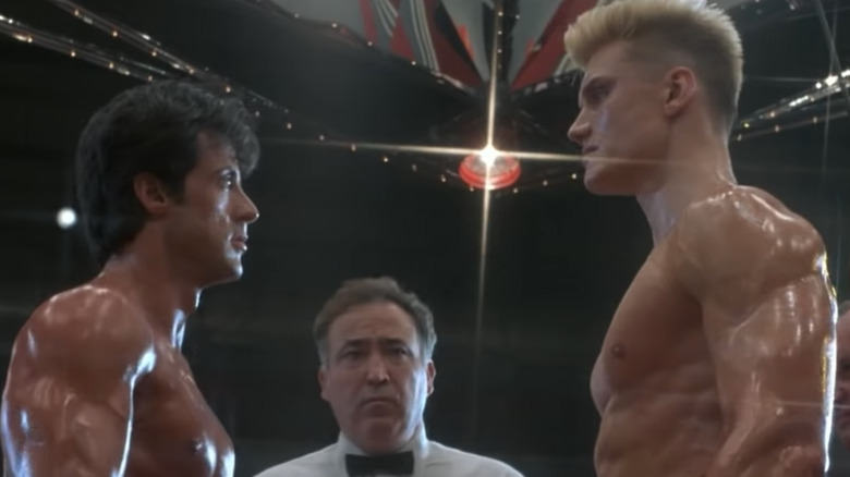 Sylvester Stallone and Dolph Lundgren in Rocky IV