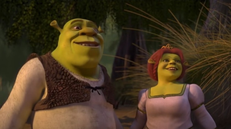 Shrek and Fiona smiling