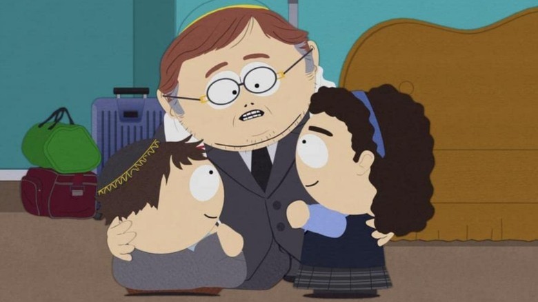 Adult Rabbi Cartman with his kids