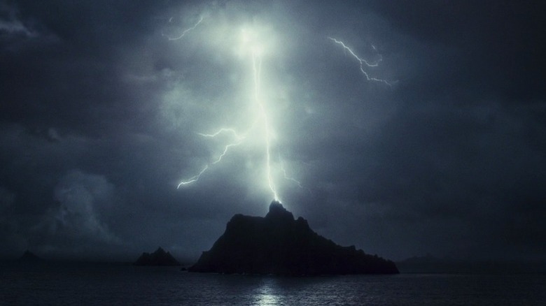 Lightning striking Ahch-To