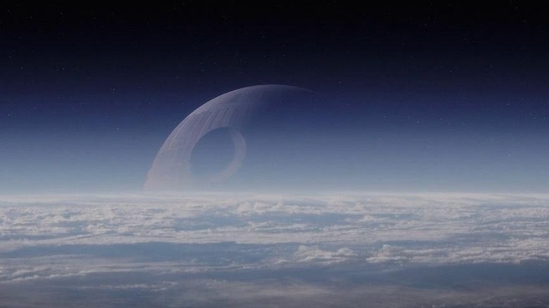 Death Star rising over horizon