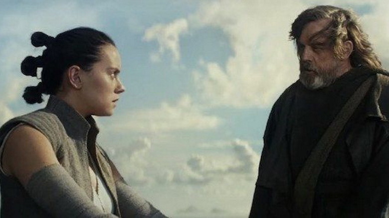 Luke Skywalker and Rey talk