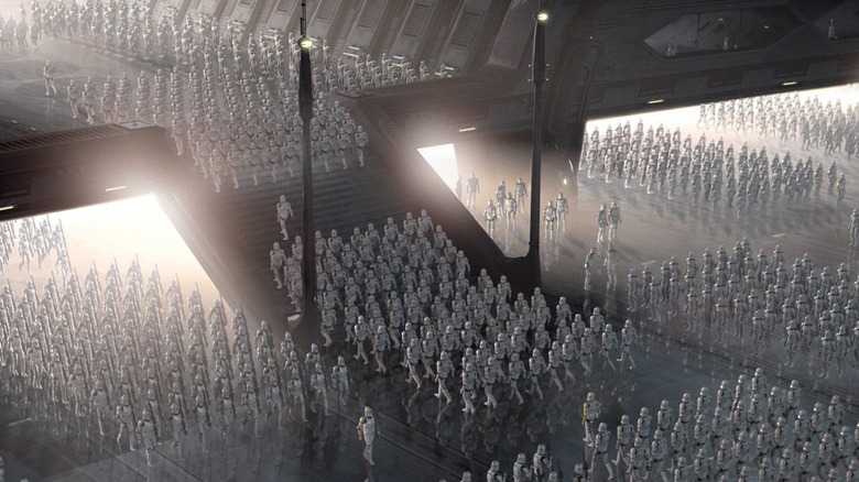 Clone troopers march on Kamino