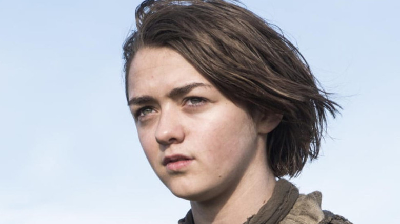 Young Arya Stark looking inquisitive