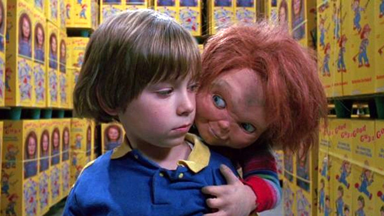 Chucky grappling with kid