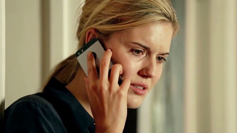 Maggie Grace on the phone