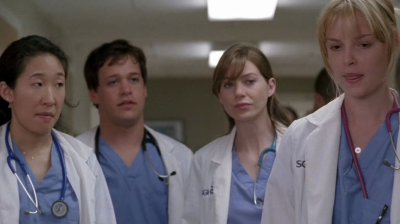 Cristina, George, Meredith, and Izzie