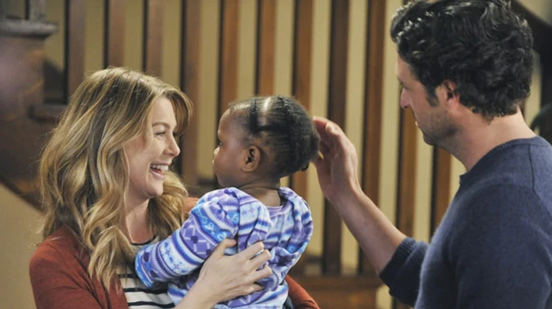 Meredith, Zola, and Derek laughing