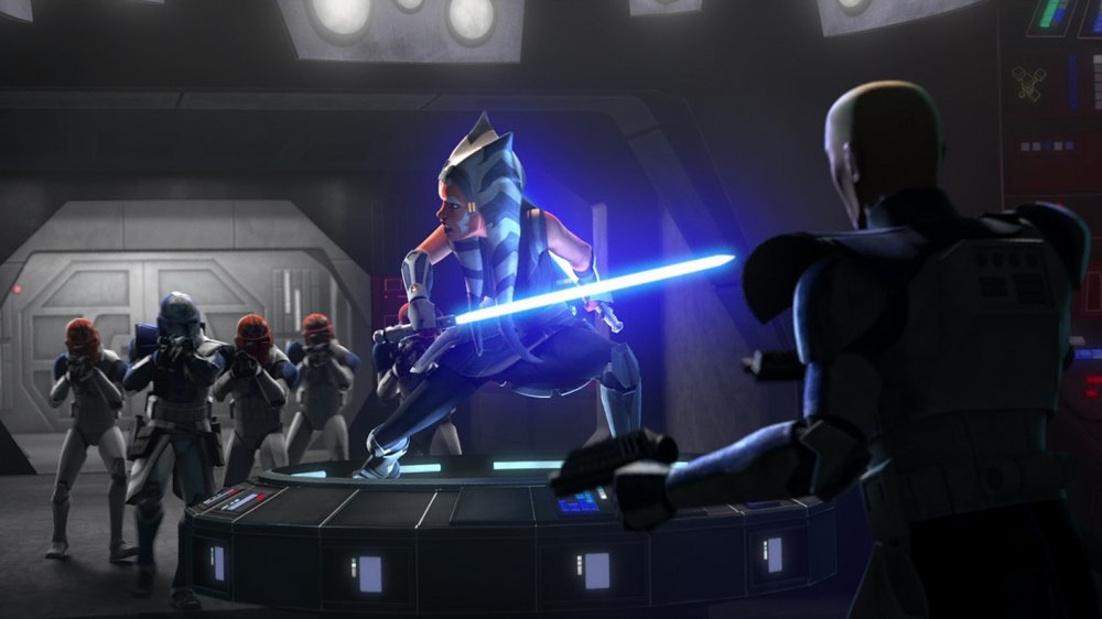 Rex and his clones executing Order 66 in Star Wars: The Clone Wars