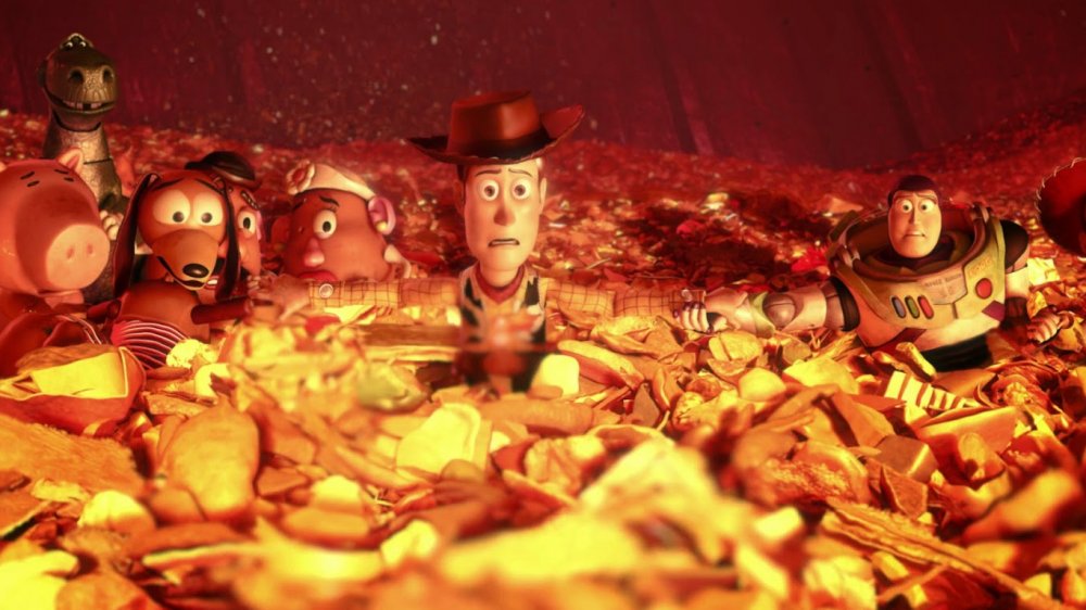 Andy's toys face the incinerator in Toy Story 3
