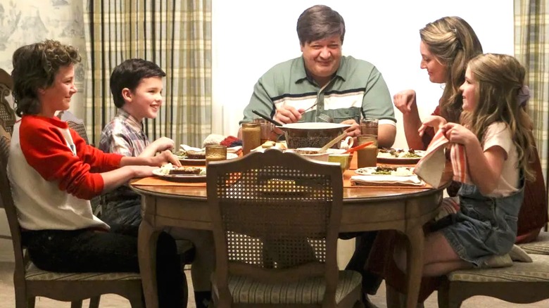 Coopers eating at the table